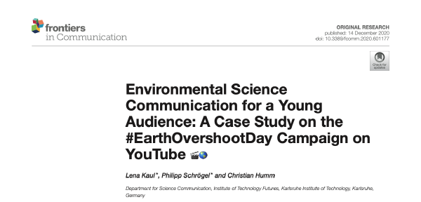 Science communication on YouTube: Case study on the Earth Overshoot Day